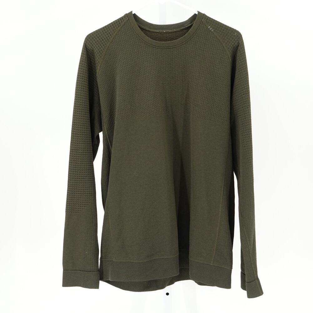 Lululemon Merino Wool Blend Sweatshirt SZ L Waffle Knit Athleisure Athleticwear